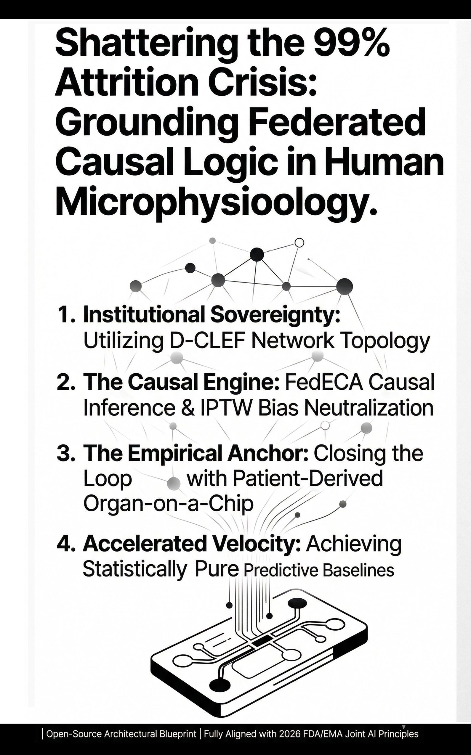 Shattering the 99% Attrition Crisis: Grounding Federated Causal Logic in Human Microphysiology — a four-step architectural blueprint